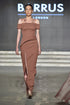ONE LEG SLIT DRESS WITH PEPLUM DETAIL - Barrus London